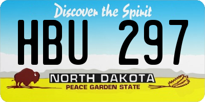 ND license plate HBU297