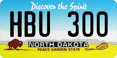 ND license plate HBU300