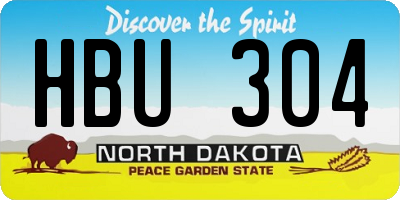 ND license plate HBU304