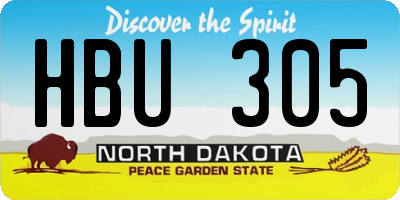 ND license plate HBU305