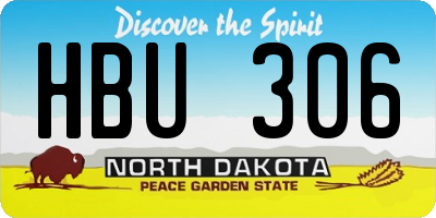 ND license plate HBU306