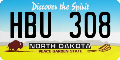 ND license plate HBU308