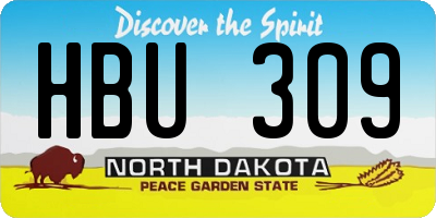 ND license plate HBU309