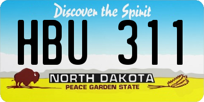 ND license plate HBU311