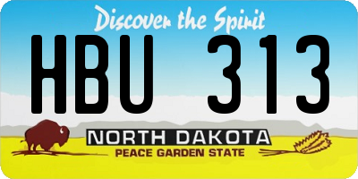 ND license plate HBU313