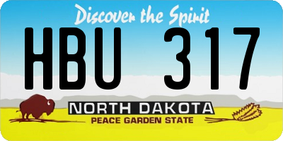 ND license plate HBU317