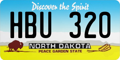 ND license plate HBU320