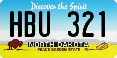 ND license plate HBU321