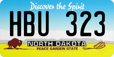 ND license plate HBU323