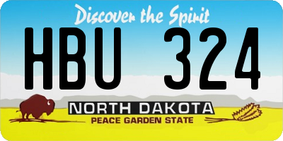 ND license plate HBU324