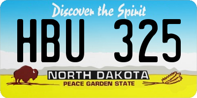 ND license plate HBU325