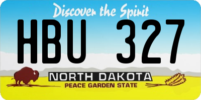 ND license plate HBU327