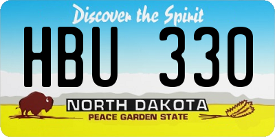 ND license plate HBU330