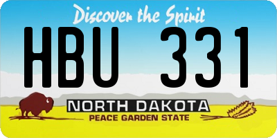 ND license plate HBU331