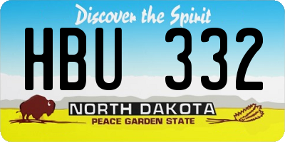 ND license plate HBU332