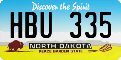 ND license plate HBU335