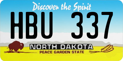 ND license plate HBU337