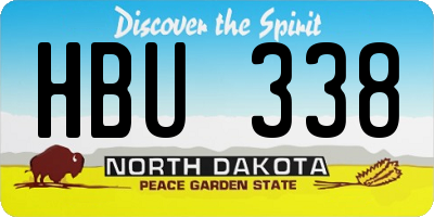 ND license plate HBU338