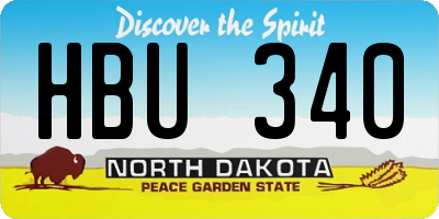 ND license plate HBU340