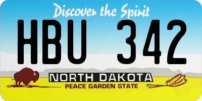 ND license plate HBU342