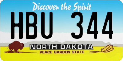 ND license plate HBU344