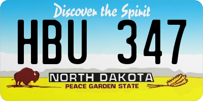 ND license plate HBU347