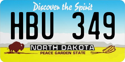 ND license plate HBU349