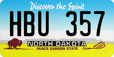 ND license plate HBU357