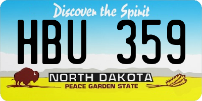 ND license plate HBU359