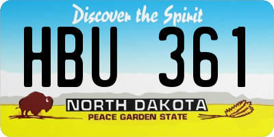 ND license plate HBU361