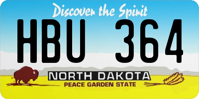 ND license plate HBU364