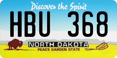 ND license plate HBU368