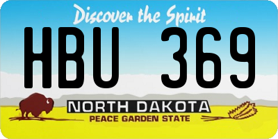 ND license plate HBU369