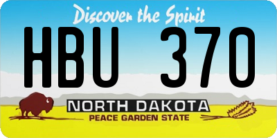 ND license plate HBU370