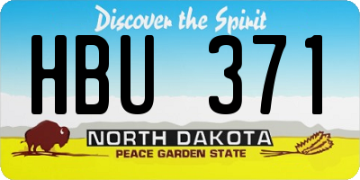 ND license plate HBU371