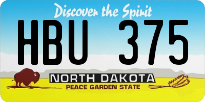 ND license plate HBU375