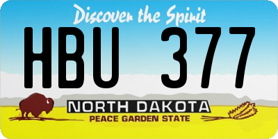 ND license plate HBU377