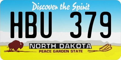 ND license plate HBU379