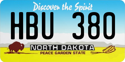 ND license plate HBU380