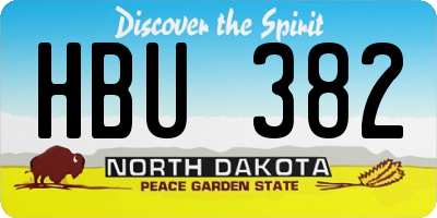 ND license plate HBU382