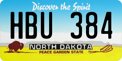 ND license plate HBU384