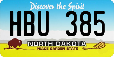 ND license plate HBU385