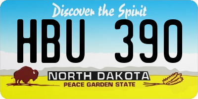 ND license plate HBU390