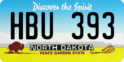 ND license plate HBU393