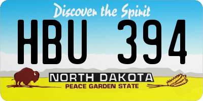 ND license plate HBU394