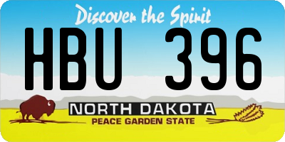 ND license plate HBU396