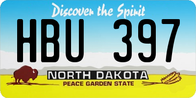 ND license plate HBU397