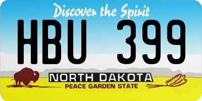 ND license plate HBU399