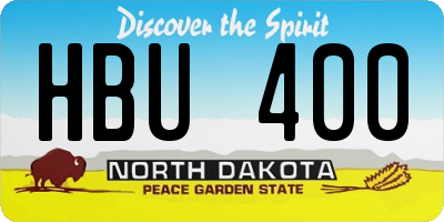 ND license plate HBU400