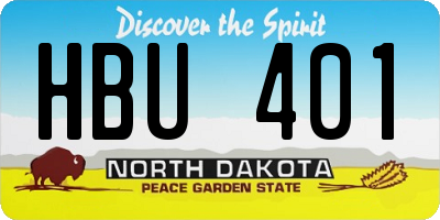 ND license plate HBU401